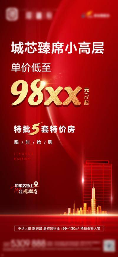 【南门网dcpsd.com】海报 房地产 特价房 单价 热销 臻席 红金
