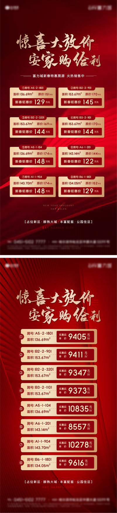 【南门网dcpsd.com】海报 地产  红色 特惠  房源  价格表  促销 系列