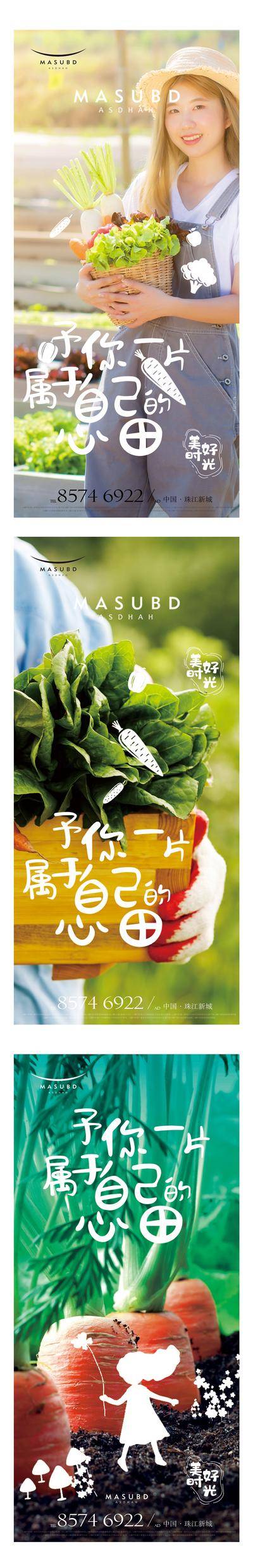 【南门网dcpsd.com】海报 房地产 菜园 别墅 庭院 心田 萝卜 蔬菜 系列