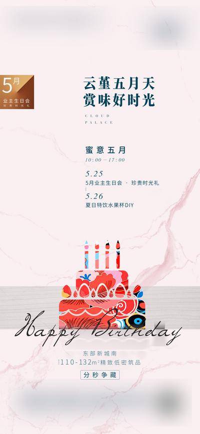 【南门网dcpsd.com】海报 房地产 业主 生日会 蛋糕 水果杯 diy
