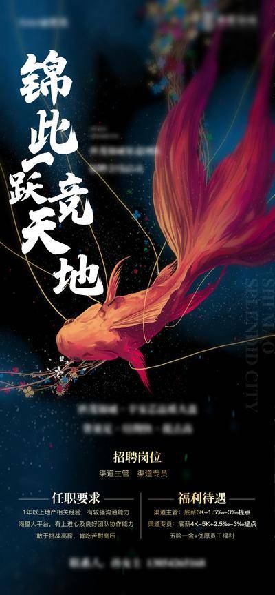 【南门网dcpsd.com】海报 房地产 招聘 招募 诚聘 招人 寻人 薪资 待遇 岗位 职位 锦鲤 金鱼