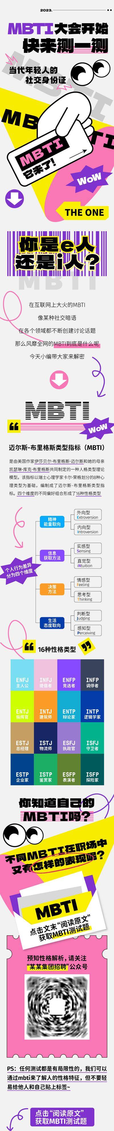 【南门网dcpsd.com】海报 长图 商业 活动 mbti人格测试 创意 简约 潮流 多巴胺