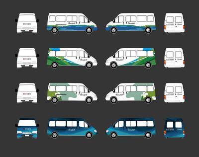 【南门网dcpsd.com】车身广告设计 车贴 房地产 看房车 地产 面包车