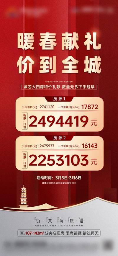 南门网 广告 海报 地产 特价房 红金 热销