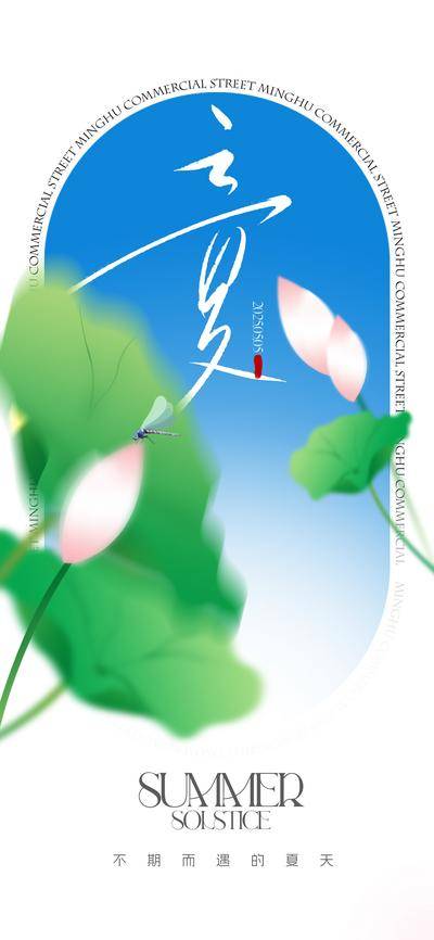 【南门网dcpsd.com】广告 海报 节气 立夏 清新 荷叶 品质