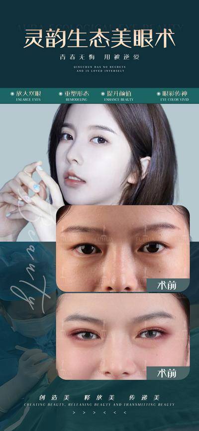 【南门网dcpsd.com】广告 海报 医美 案例 对比 眼睛 美眼 科普