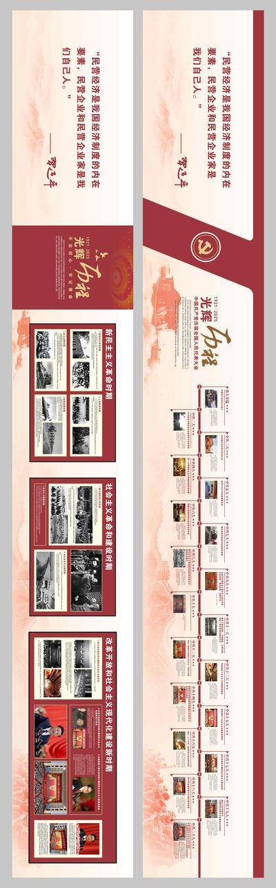 【南门网dcpsd.com】海报 广告展板 文化墙 党建 发展 光辉 历程 时间轴 党史 展厅 系列