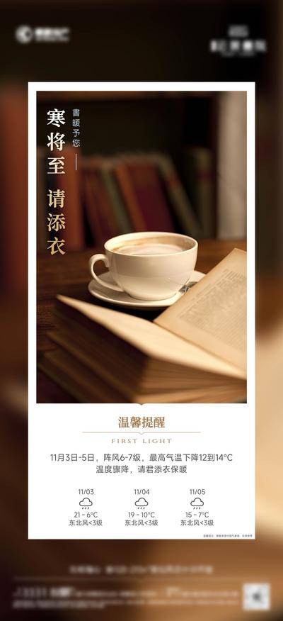 南门网 海报 地产 冬天 降温 温馨 提示