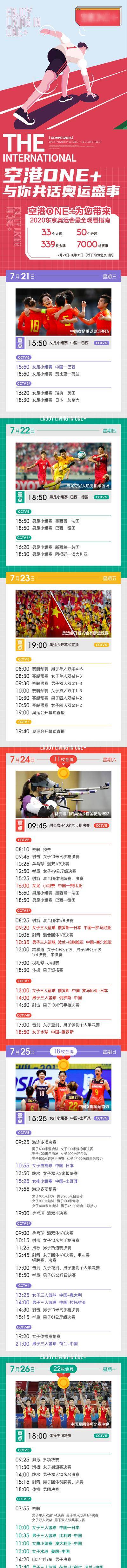 南门网 专题设计 长图 房地产 东京 奥运会 比赛 赛程表 插画