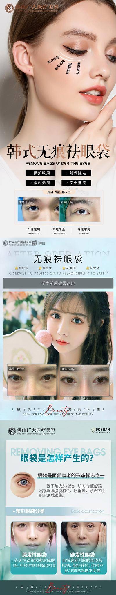 【南门网dcpsd.com】海报 医美 整形 案例 对比 人物 祛眼袋 科普 知识