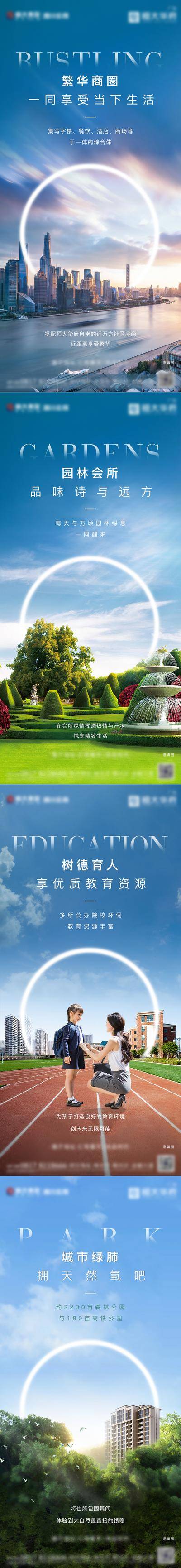 【南门网dcpsd.com】海报 房地产 价值点 系列 园林 商圈 教育 学校 公园