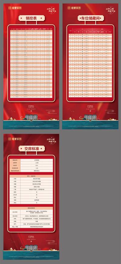 【南门网dcpsd.com】X展架 易拉宝 地产 销控表 车位 储藏间 交房标准 表格