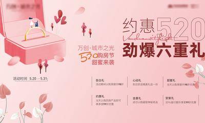 【南门网dcpsd.com】背景板 活动展板 房地产 公历节日 520 购房节 六重礼 钜惠