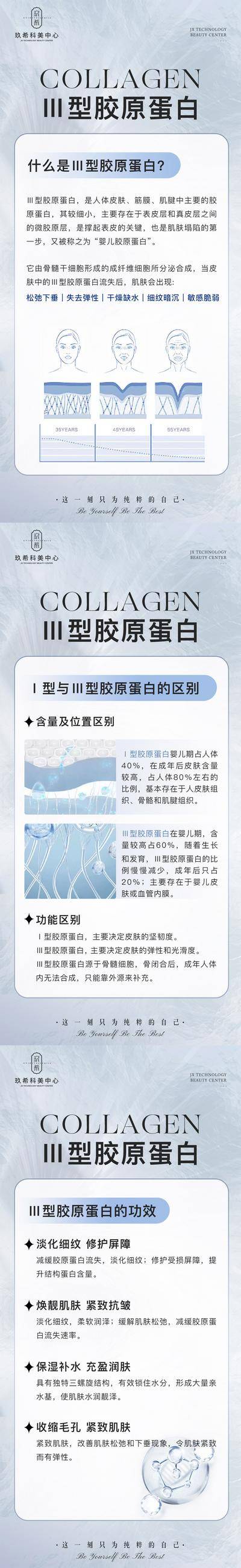 南门网 海报 医美 胶原蛋白 小知识 科普 皮肤 皮肤管理 美容 美业 护肤 系列