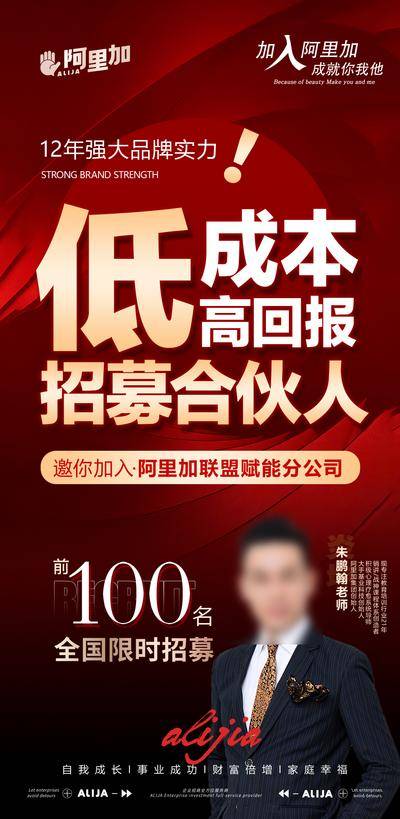 【南门网dcpsd.com】海报 大健康 美业 招募 合伙人 招商 人物 创业 营销 大字报 红色