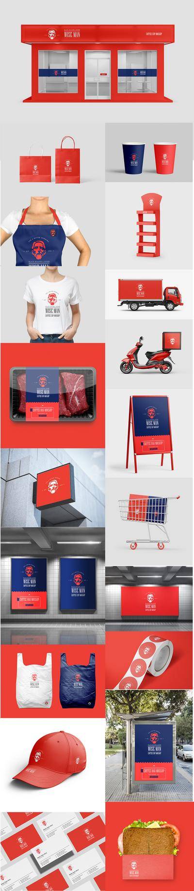 【南门网dcpsd.com】logo vi 餐饮 外卖 包装盒 样机 货车 电瓶车 招牌 塑料袋 围裙