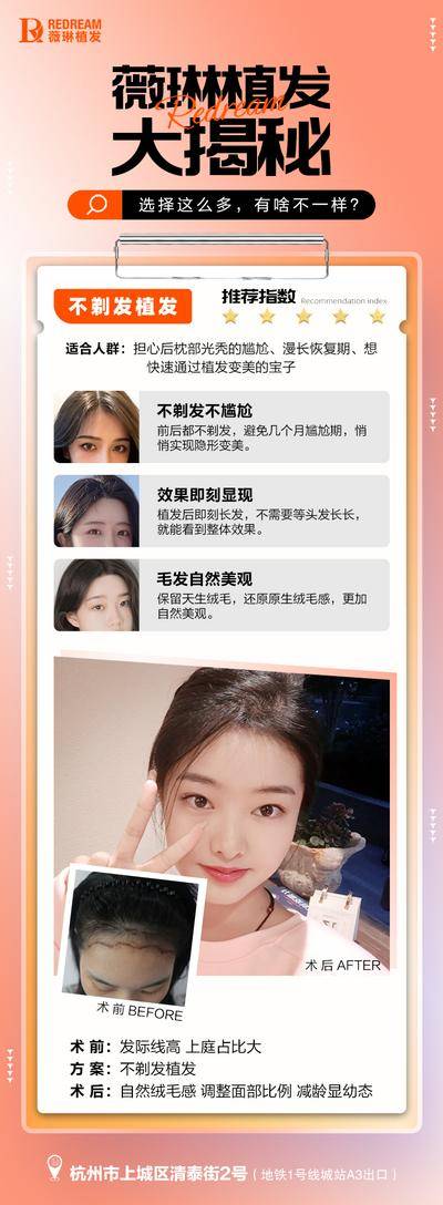 【南门网dcpsd.com】海报 长图 医美 植发 生发 大揭秘 养护 案例 对比 科普