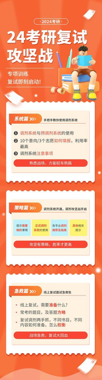 【南门网dcpsd.com】海报 长图 考研 复试 促销 课程 教育 招生 扁平