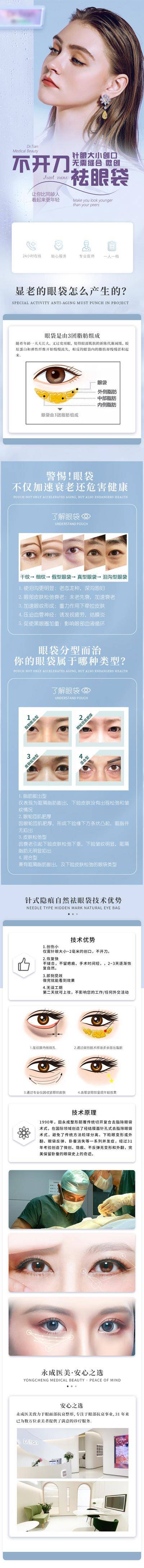 【南门网dcpsd.com】专题设计 长图 医美 祛眼袋 项目 眼睛 对比