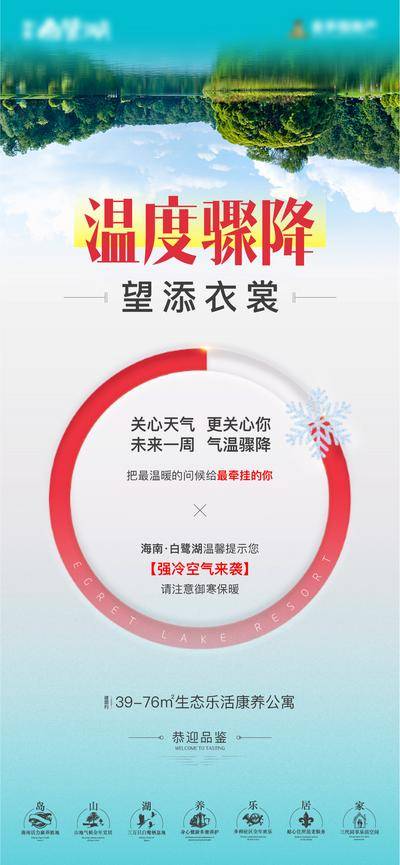 南门网 海报 房地产 公寓 降温 温馨提示