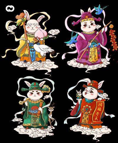 南门网 IP形象 吉祥物 地产 兔年 兔子 吉祥 插画 除夕 春节