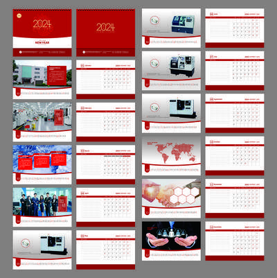 【南门网dcpsd.com】台历 日历 挂历 中国传统节日 新年 2024 喜庆 企业