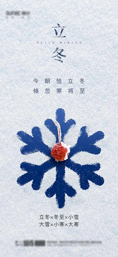 南门网 海报 房地产 二十四节气 立冬 简约 冰霜