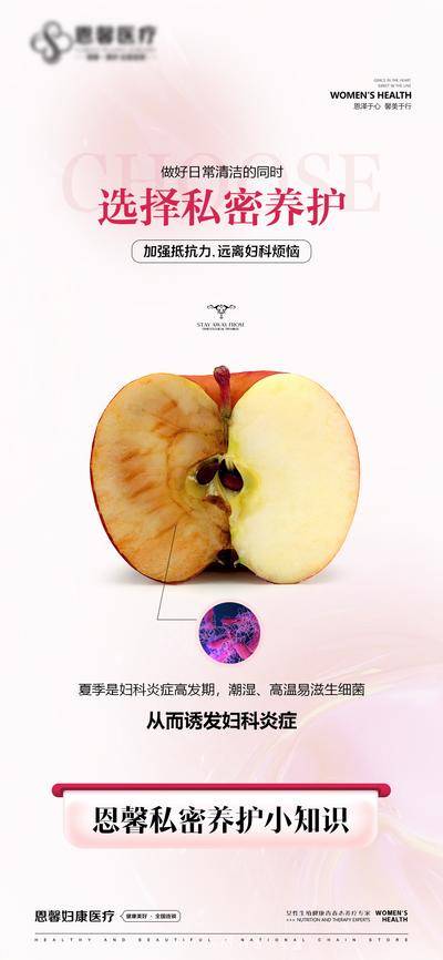 【南门网dcpsd.com】海报 医美 私密 私处 苹果 氧化 抗衰 养护 妇科 女性 小知识 对比 健康 创意