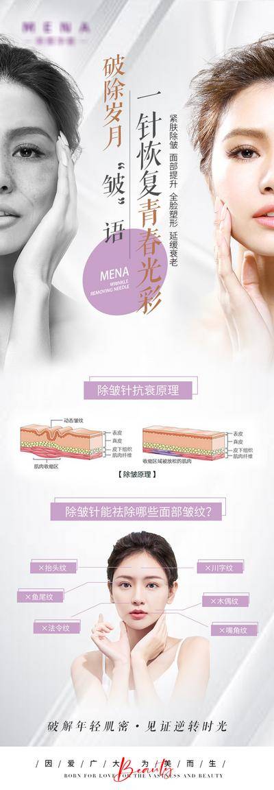 【南门网dcpsd.com】海报 长图 医美 除皱 对比 面部 皱纹 人物