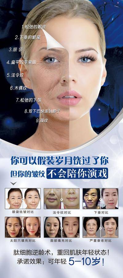 【南门网dcpsd.com】海报 医美 衰老 皱纹 细纹 美女 对比