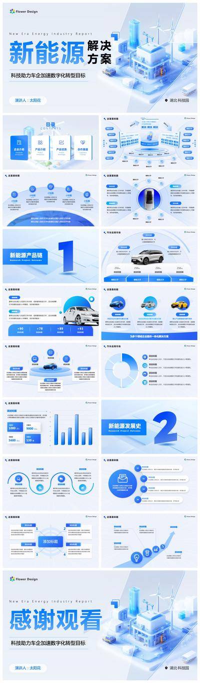 【南门网dcpsd.com】PPT 企业 新能源 汽车 市场 报告 简约