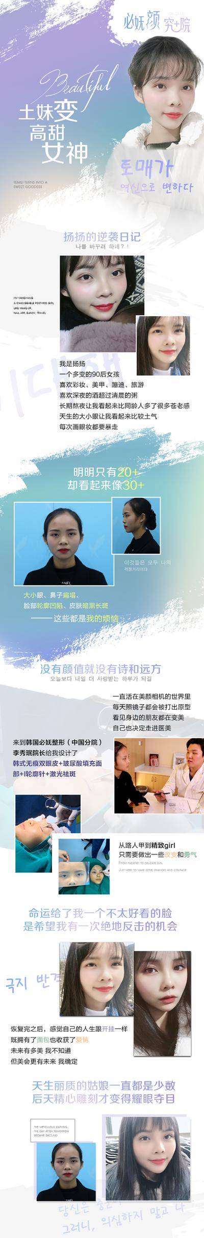 【南门网dcpsd.com】海报 长图 医美 整形 美容    双眼皮 隆鼻 对比图 案例 