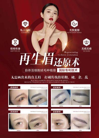 【南门网dcpsd.com】广告 海报 医美 人物 纹绣 案例 对比