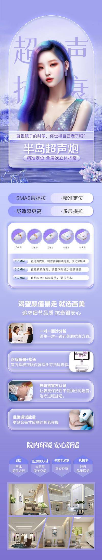 【南门网dcpsd.com】广告 海报 医美 热玛吉 长图 详情页 仪器 设备 人物 3D 案例 对比 促销 科普