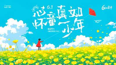 【南门网dcpsd.com】广告 海报 背景板 儿童节 主画面 插画 旅游 活动 节日 高端 创意 价值点 六一 儿童节 展板 61 梦想 出游 梦幻 少年 童真 活动展板 快乐 公历节日 简单 六一 61 插画 手绘