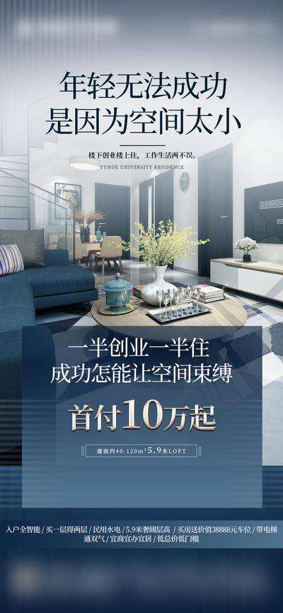 南门网 广告 海报 地产 复式 空间 住宅 首付 LOFT 公寓 智能家居