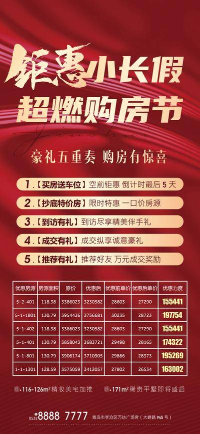 南门网 广告 海报 地产 购房节 特价房 红金 热销