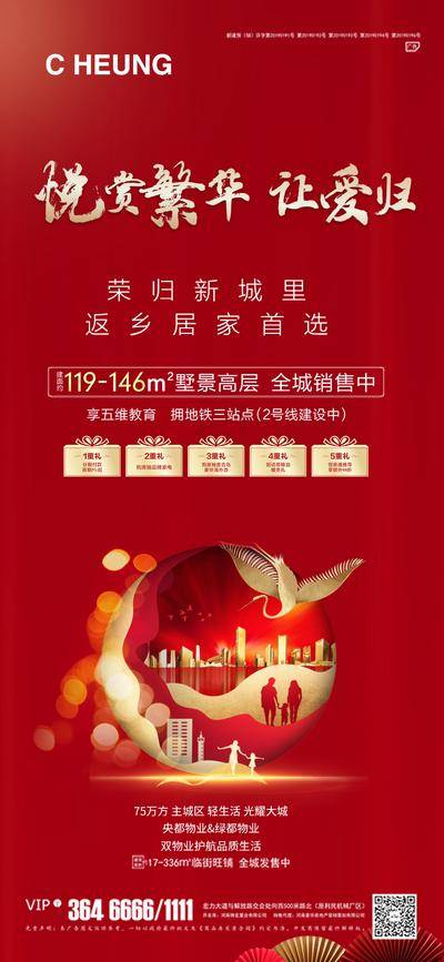 南门网 广告 海报 地产 返乡置业 礼品 红金