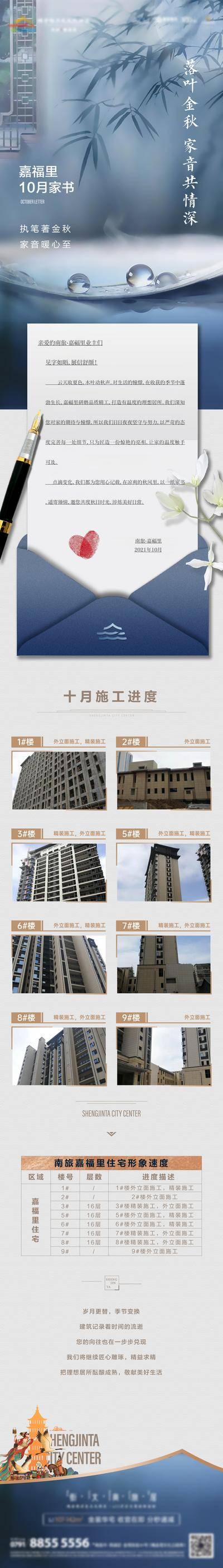 南门网 广告 海报 地产 家书 施工进度 中式 信封