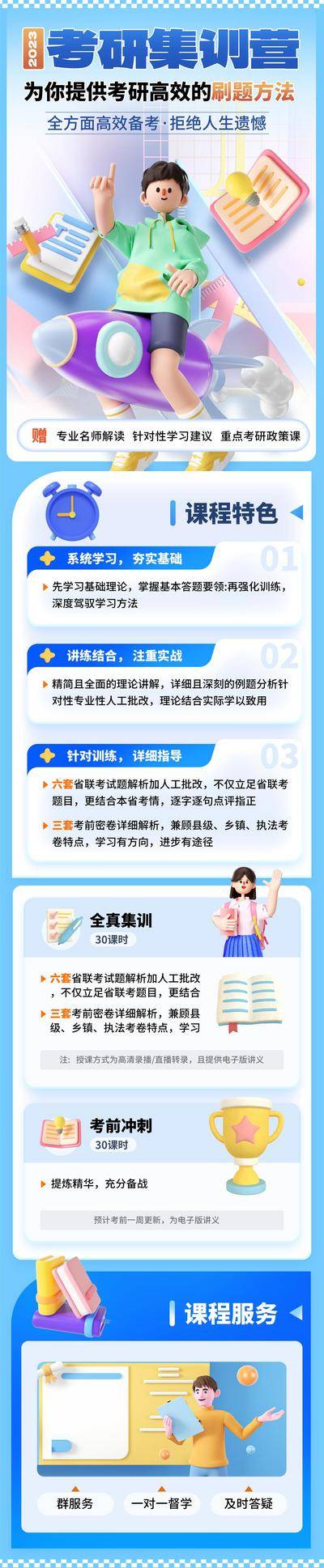 【南门网dcpsd.com】海报 长图 教育 考研 集训 招生 课程