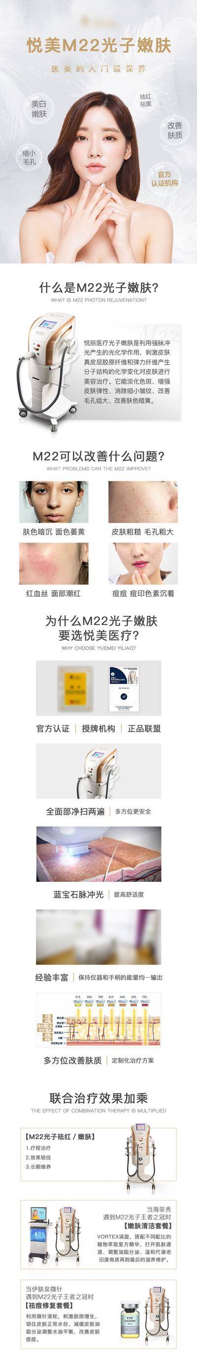 【南门网dcpsd.com】电商 医美 详情页 光子嫩肤 案例 对比 长图 人物 模特