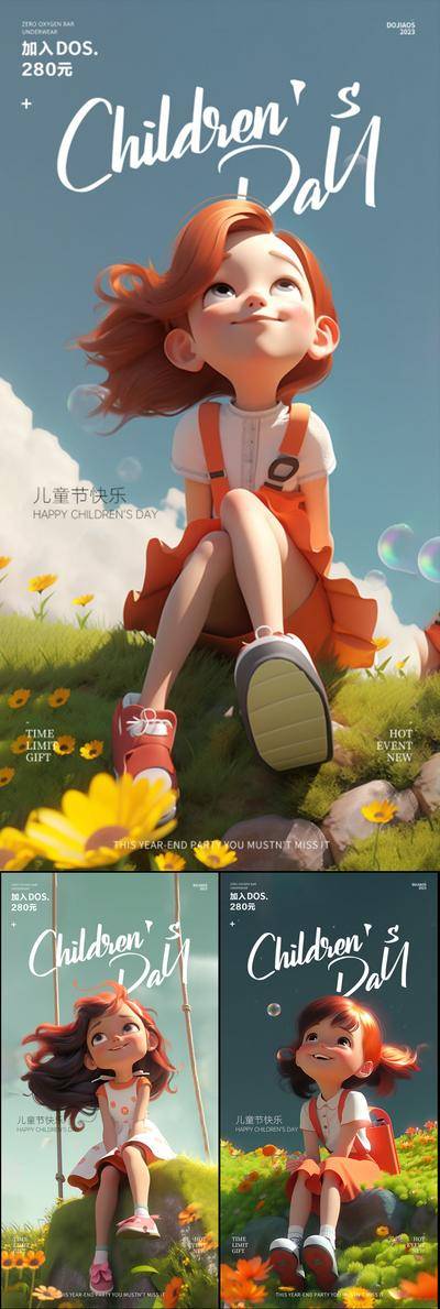 【南门网dcpsd.com】海报 插画 促销 儿童节 卡通 幼儿园 夏令营 61 六一 手绘 扁平化 圈图 童年 学习 学生 清新 童心 微商 美业