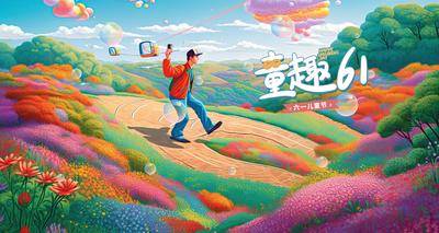 【南门网dcpsd.com】广告 海报 节日 儿童节 61 插画 幻想 童趣