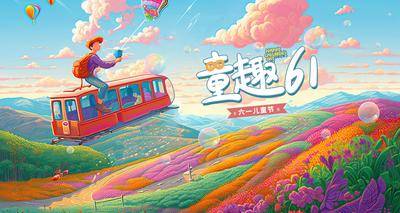 【南门网dcpsd.com】广告 海报 节日 儿童节 61 插画 幻想 童趣