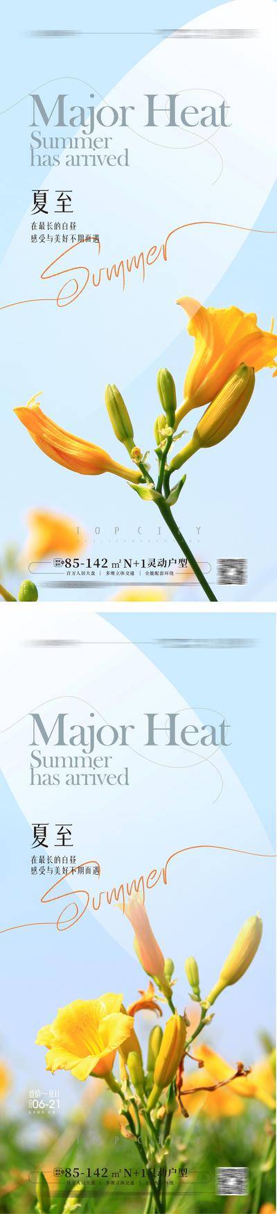 南门网 广告 海报 节气 夏至 活动 房地产 二十四节气 插花 系列