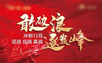 南门网 地产激励冲刺红金背景板