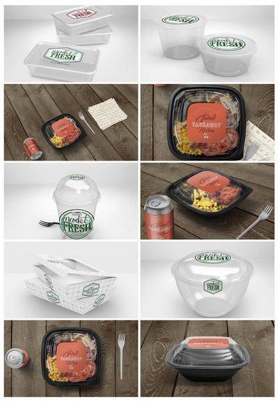 南门网 广告 海报 美食 餐饮 外卖 饭盒 样机 效果图 打包 透明包装盒