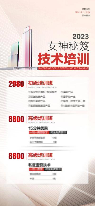 【南门网dcpsd.com】广告 海报 教育 美业 培训 轻医美 技术 简约 高级感 温柔 排版 分类 项目 表格 流程 唯美