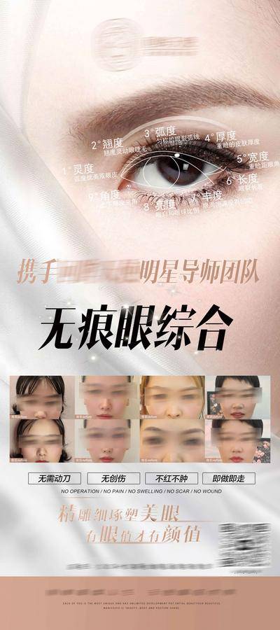 【南门网dcpsd.com】广告 海报 医美 双眼皮 展架 人物 整形 眼综合 双眼皮 案例 对比