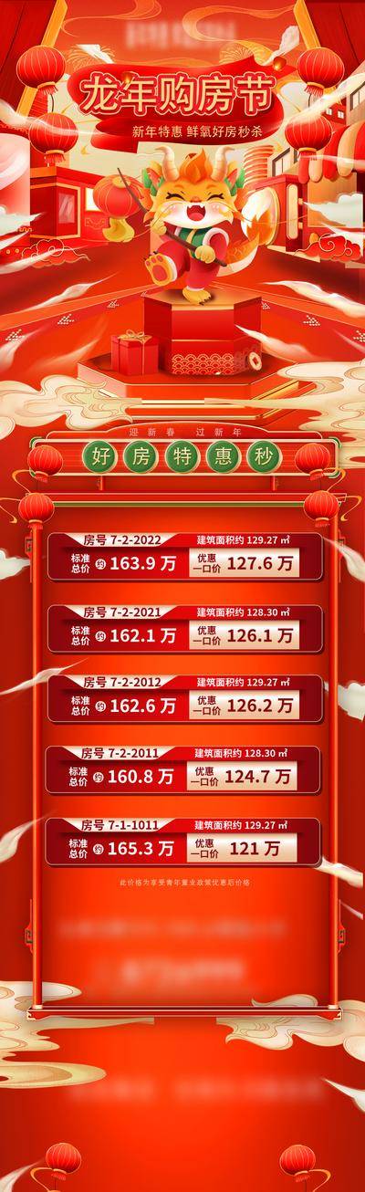 【南门网dcpsd.com】广告 海报 节日 购房 新年 龙年 2024 特价房 地产